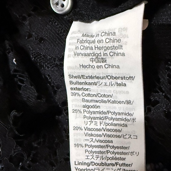 J. Crew Black Sheer Lace Blouse - Picture 5 of 6